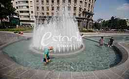 Fountain swimming