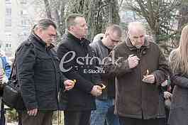 At the cemetery, giving importance to the  singer Miki Jevremovic.