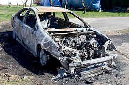 The burning car from Vinci