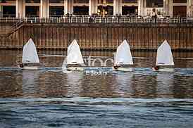 small boats on the river water