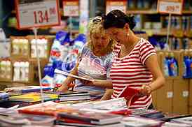 School supplies for the new school year, buying school supplies, the start of the new school year, notebooks, pencils, school supplies, Tempo stores, action, discount, for every school day full rang