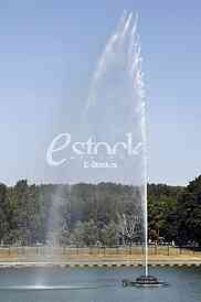 water fountain with blue sky