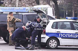 Bomb in front of the assembly.