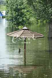 Flooding of the flooded river, flooded playground, deluge