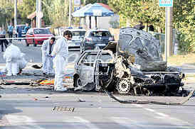 An explosion of a car in Vozdovac